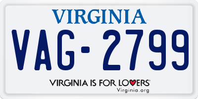 VA license plate VAG2799