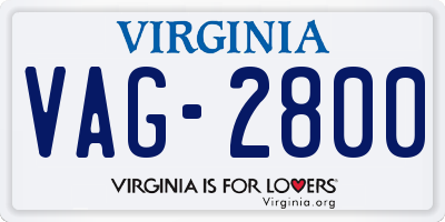 VA license plate VAG2800