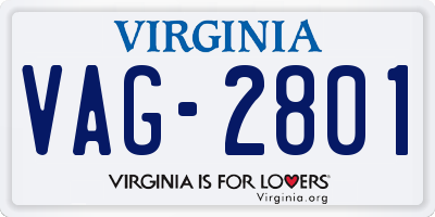 VA license plate VAG2801