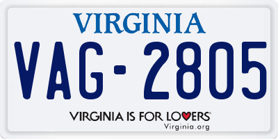 VA license plate VAG2805