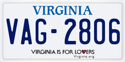 VA license plate VAG2806