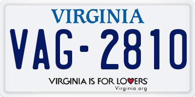 VA license plate VAG2810