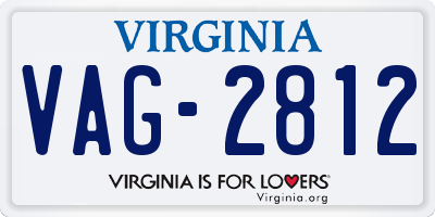 VA license plate VAG2812