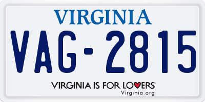 VA license plate VAG2815