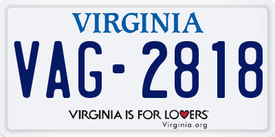 VA license plate VAG2818