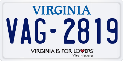 VA license plate VAG2819