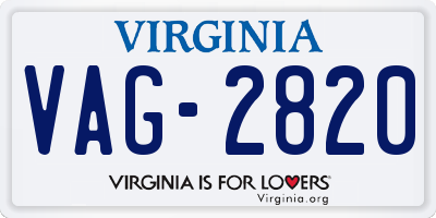 VA license plate VAG2820