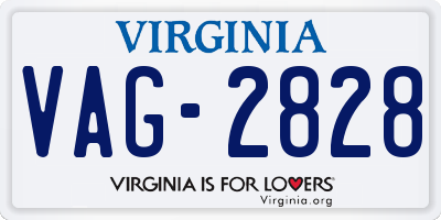 VA license plate VAG2828