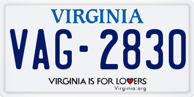 VA license plate VAG2830