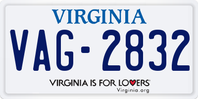 VA license plate VAG2832