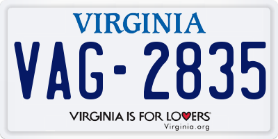 VA license plate VAG2835