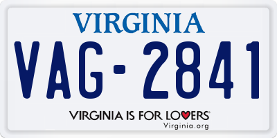 VA license plate VAG2841