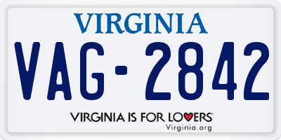 VA license plate VAG2842