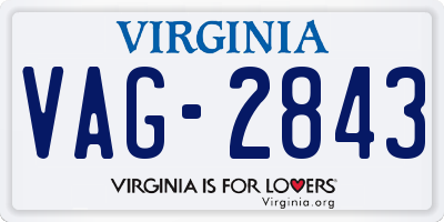 VA license plate VAG2843