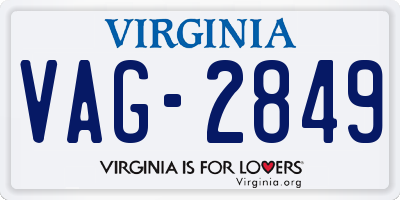 VA license plate VAG2849