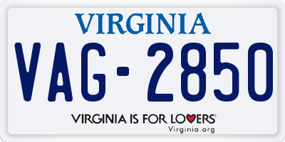 VA license plate VAG2850