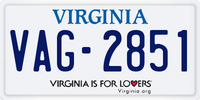 VA license plate VAG2851