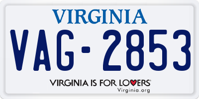 VA license plate VAG2853