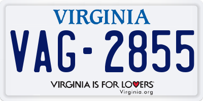 VA license plate VAG2855