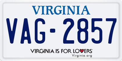 VA license plate VAG2857