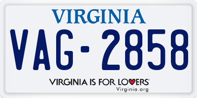 VA license plate VAG2858