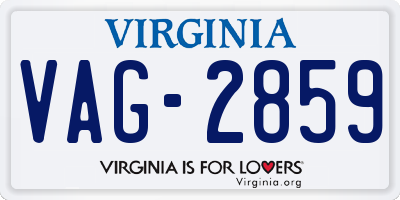 VA license plate VAG2859