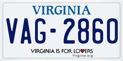 VA license plate VAG2860