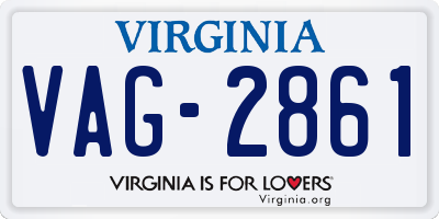 VA license plate VAG2861