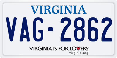 VA license plate VAG2862