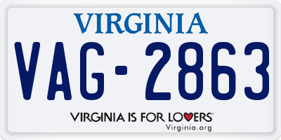 VA license plate VAG2863