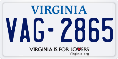 VA license plate VAG2865