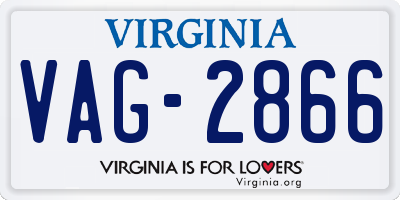 VA license plate VAG2866