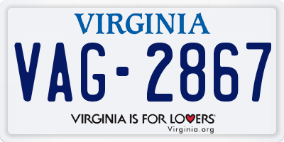 VA license plate VAG2867