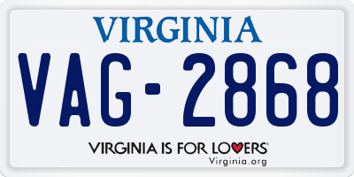 VA license plate VAG2868