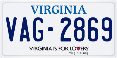 VA license plate VAG2869