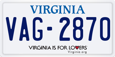 VA license plate VAG2870