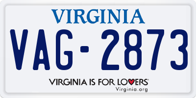 VA license plate VAG2873