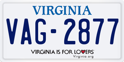 VA license plate VAG2877