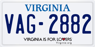 VA license plate VAG2882