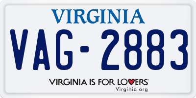 VA license plate VAG2883