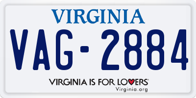 VA license plate VAG2884