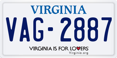 VA license plate VAG2887