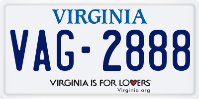 VA license plate VAG2888