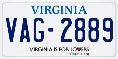 VA license plate VAG2889