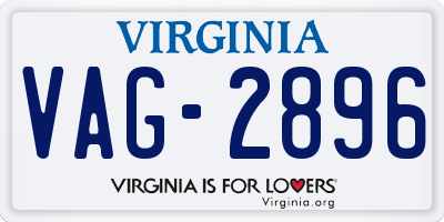 VA license plate VAG2896