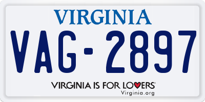 VA license plate VAG2897