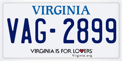 VA license plate VAG2899