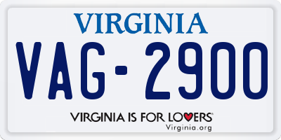 VA license plate VAG2900