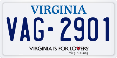 VA license plate VAG2901