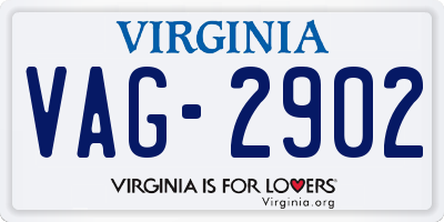 VA license plate VAG2902